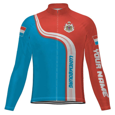 Customized Luxembourg Men's Winter Thermal Fleece Cycling Jersey Long Sleeve