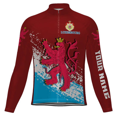 Customized Luxembourg Men's Winter Thermal Fleece Cycling Jersey Long Sleeve