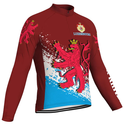 Customized Luxembourg Men's Winter Thermal Fleece Cycling Jersey Long Sleeve