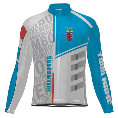 Customized Luxembourg Men's Winter Thermal Fleece Cycling Jersey Long Sleeve