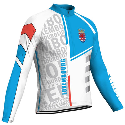Customized Luxembourg Men's Winter Thermal Fleece Cycling Jersey Long Sleeve