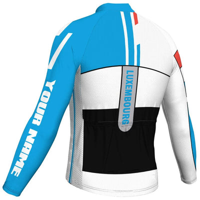 Customized Luxembourg Men's Winter Thermal Fleece Cycling Jersey Long Sleeve