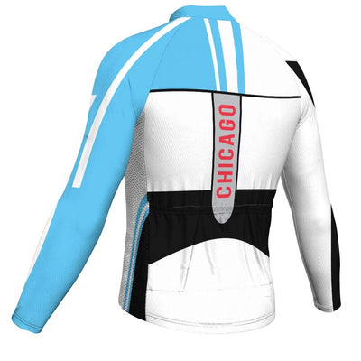 Customized Chicago Men's Winter Thermal Fleece Cycling Jersey Long Sleeve