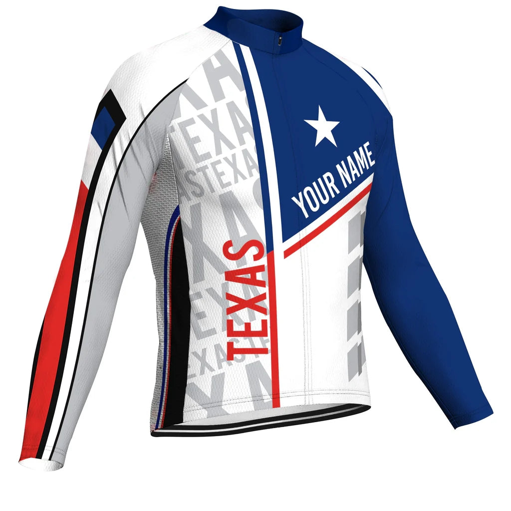 Custom Texas Men's Cycling Jersey Long Sleeve