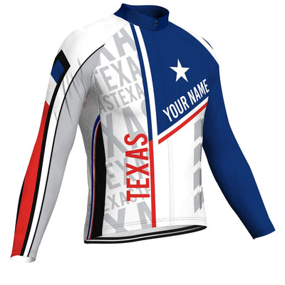Customized Texas Men's Winter Thermal Fleece Cycling Jersey Long Sleeve