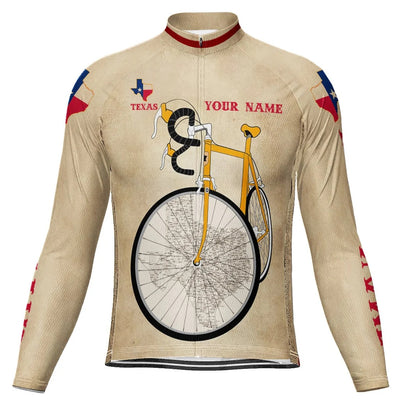 Custom Texas Men's Cycling Jersey Long Sleeve