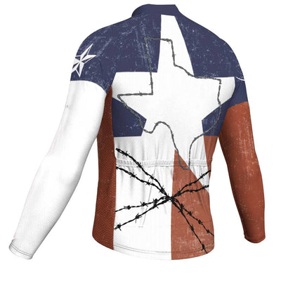 Customized Texas Men's Winter Thermal Fleece Cycling Jersey Long Sleeve