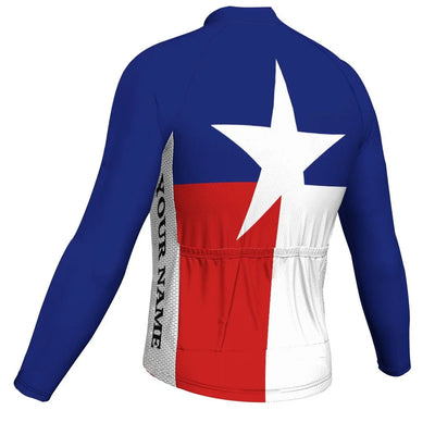 Customized Texas Men's Winter Thermal Fleece Cycling Jersey Long Sleeve
