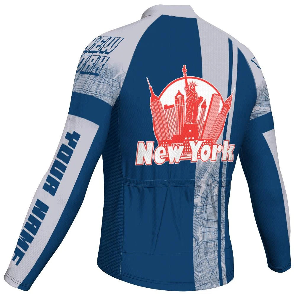 Customize New York Men's Cycling Jersey Long Sleeve