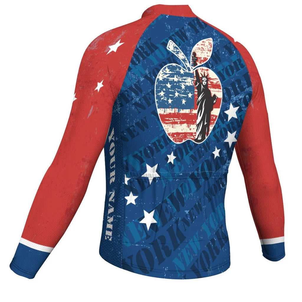 Customize New York Men's Cycling Jersey Long Sleeve