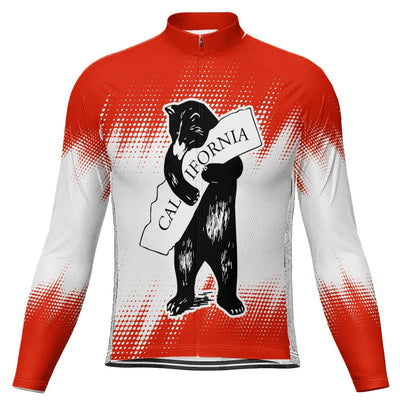 Customized California Men's Winter Thermal Fleece Cycling Jersey Long Sleeve