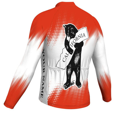 Customized California Men's Winter Thermal Fleece Cycling Jersey Long Sleeve