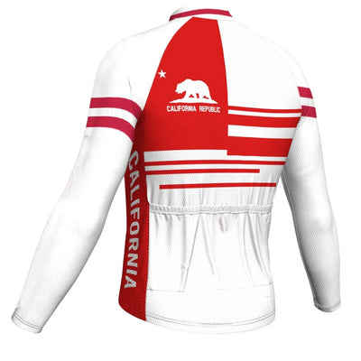 Customized California Men's Winter Thermal Fleece Cycling Jersey Long Sleeve