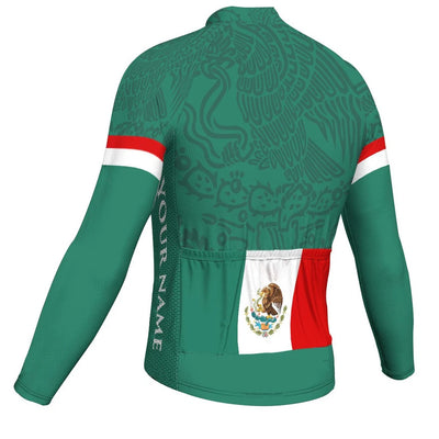 Customized Mexico Men's Winter Thermal Fleece Cycling Jersey Long Sleeve
