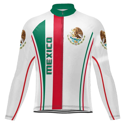 Customized Mexico Men's Winter Thermal Fleece Cycling Jersey Long Sleeve