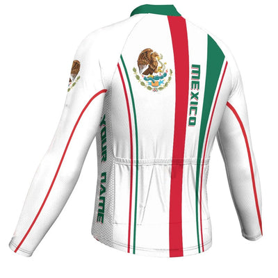 Customized Mexico Men's Winter Thermal Fleece Cycling Jersey Long Sleeve