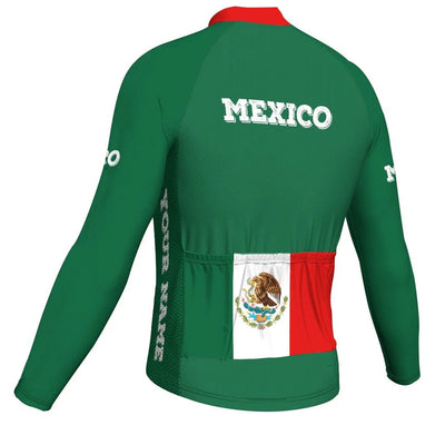 Customized Mexico Men's Winter Thermal Fleece Cycling Jersey Long Sleeve