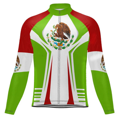 Customized Mexico Men's Winter Thermal Fleece Cycling Jersey Long Sleeve