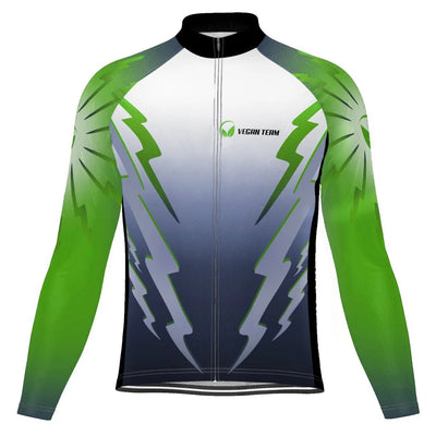 Customized Vegan Men's Winter Thermal Fleece Cycling Jersey Long Sleeve
