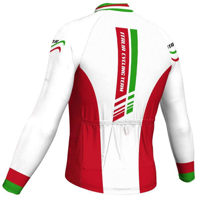 Customized Italian Men's Winter Thermal Fleece Cycling Jersey Long Sleeve