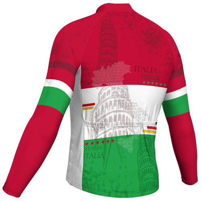 Customized Italian Men's Winter Thermal Fleece Cycling Jersey Long Sleeve