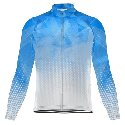 Customized Blue Men's Winter Thermal Fleece Cycling Jersey Long Sleeve