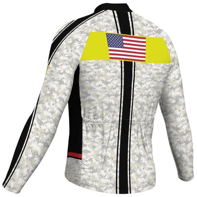 Customized Marine Corps Men's Winter Thermal Fleece Cycling Jersey Long Sleeve