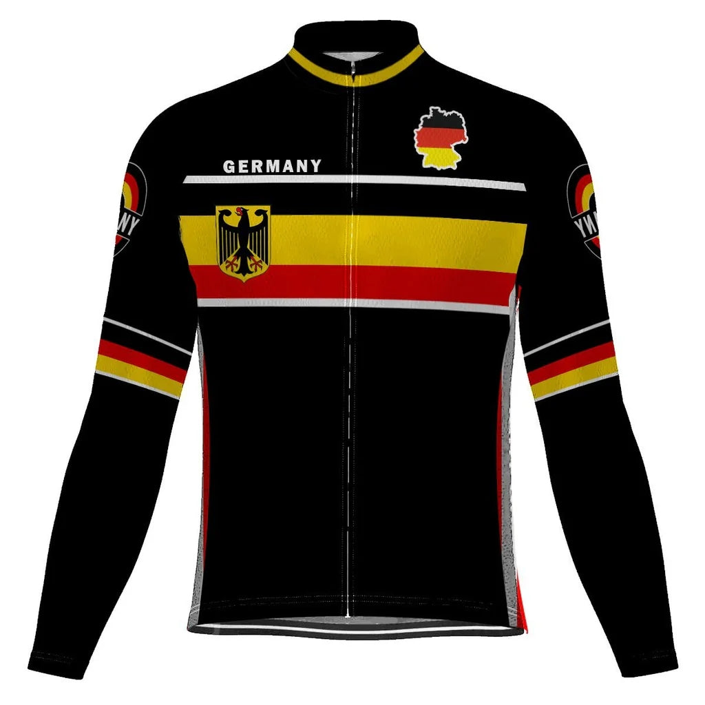 Customized Germany Men's Winter Thermal Fleece Cycling Jersey Long Sleeve