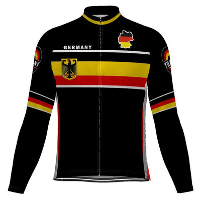 Customized Germany Men's Winter Thermal Fleece Cycling Jersey Long Sleeve