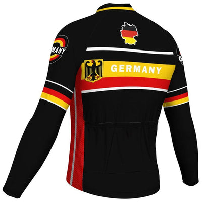 Customized Germany Men's Winter Thermal Fleece Cycling Jersey Long Sleeve