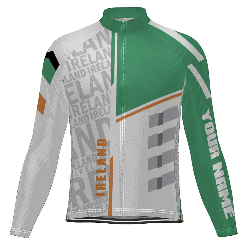 Customized Ireland Men's Cycling Jersey Long Sleeve