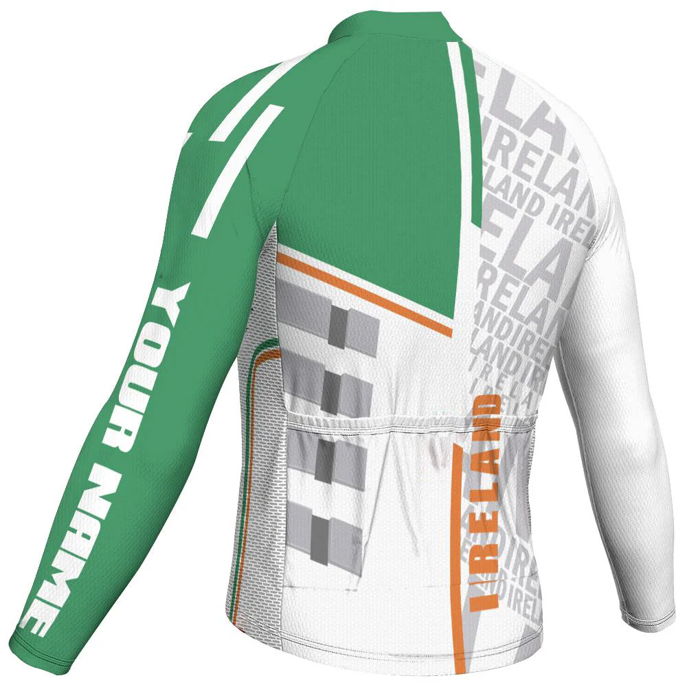 Customized Ireland Men's Cycling Jersey Long Sleeve