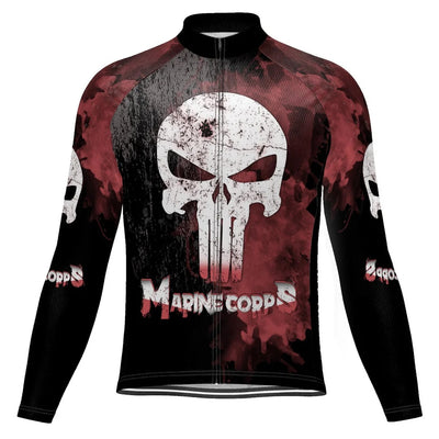 Customized Marine Corps Men's Winter Thermal Fleece Cycling Jersey Long Sleeve