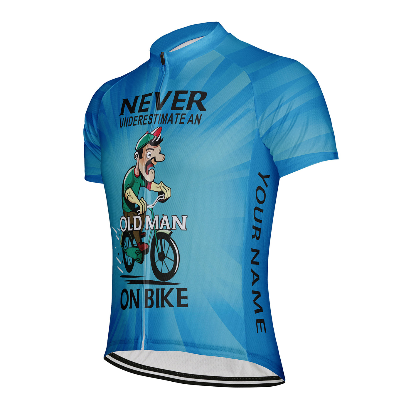 Customized Never Underestimate An Old Man On Bike Men's Cycling Jersey Short Sleeve