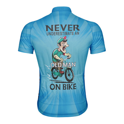 Customized Never Underestimate An Old Man On Bike Men's Cycling Jersey Short Sleeve