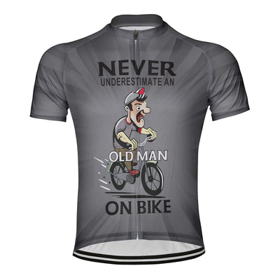 Customized Never Underestimate An Old Man On Bike Men's Cycling Jersey Short Sleeve