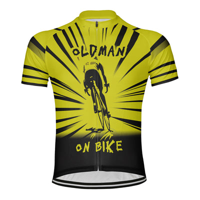 Customized Old Man On Bike Men's Cycling Jersey Short Sleeve