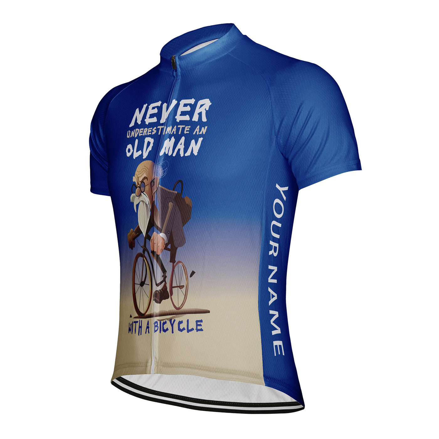 Customized Never Underestimate An Old Man With A Bicycle Men's Cycling Jersey Short Sleeve