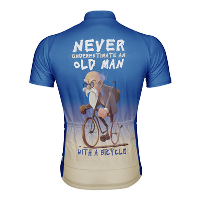 Customized Never Underestimate An Old Man With A Bicycle Men's Cycling Jersey Short Sleeve