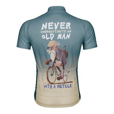 Customized Never Underestimate An Old Man With A Bicycle Men's Cycling Jersey Short Sleeve