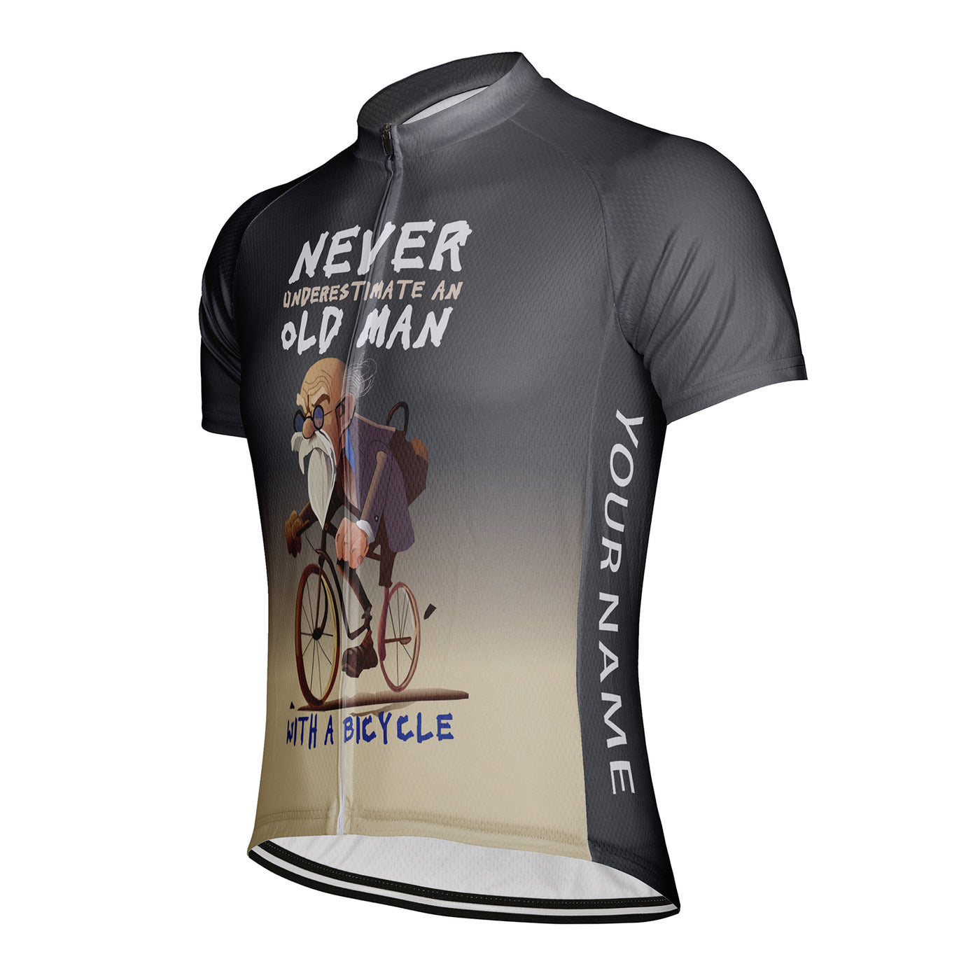 Customized Never Underestimate An Old Man With A Bicycle Men's Cycling Jersey Short Sleeve