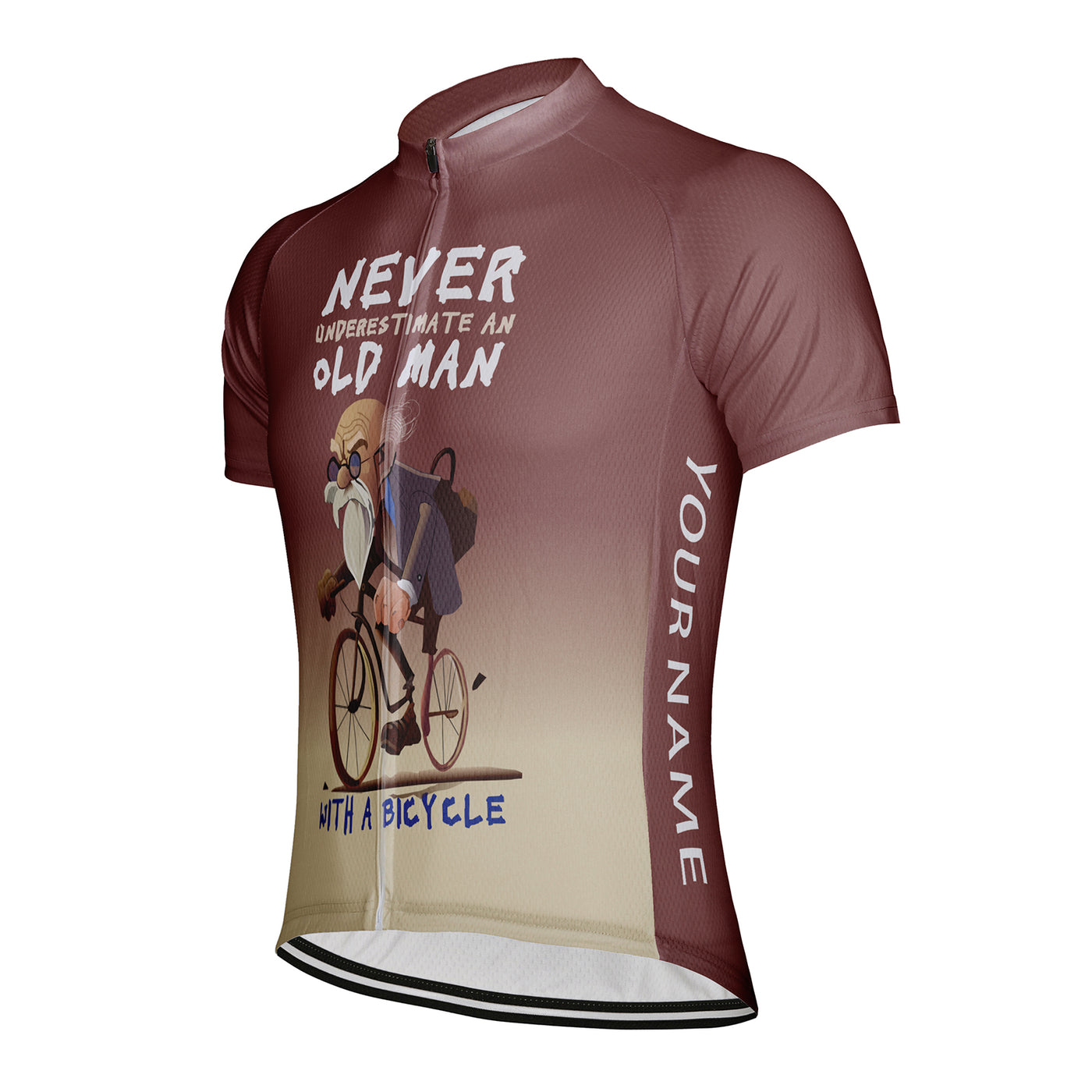 Customized Never Underestimate An Old Man With A Bicycle Men's Cycling Jersey Short Sleeve