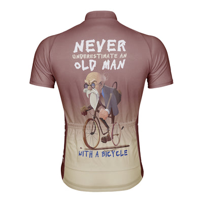 Customized Never Underestimate An Old Man With A Bicycle Men's Cycling Jersey Short Sleeve
