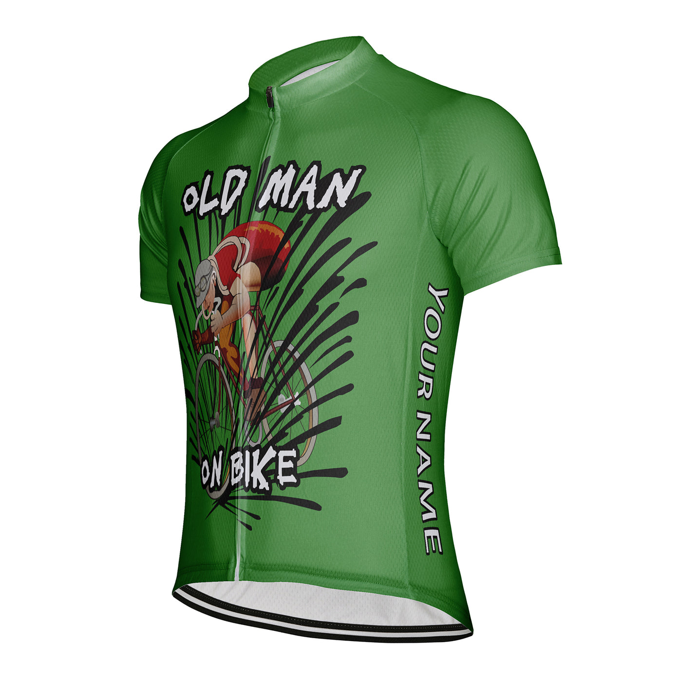 Customized Old Man On Bike Men's Cycling Jersey Short Sleeve