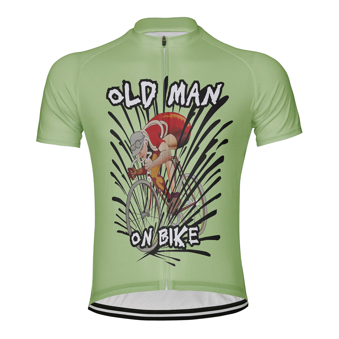 Customized Old Man On Bike Men's Cycling Jersey Short Sleeve