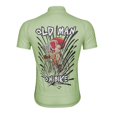 Customized Old Man On Bike Men's Cycling Jersey Short Sleeve