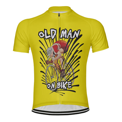 Customized Old Man On Bike Men's Cycling Jersey Short Sleeve