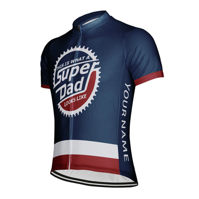 Customized Okayest Super Dad Men's Cycling Jersey Short Sleeve
