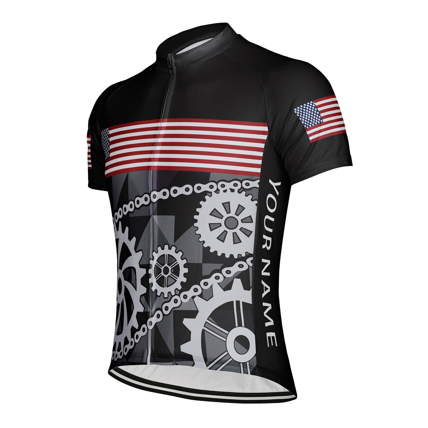 Customized USA America Men's Cycling Jersey Short Sleeve