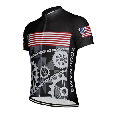 Customized USA America Men's Cycling Jersey Short Sleeve